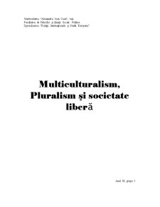 Multiculturalism, pluralism și societate liberă - Pagina 1