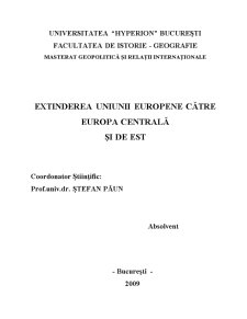 Extinderea Uniunii Europene Către Europa Centrală - Pagina 1