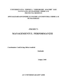 Managementul performanței - SC Farmec SA - Pagina 1