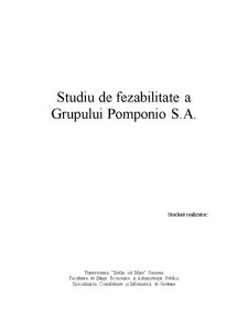Studiu de Fezabilitate Pomponio SA - Pagina 1