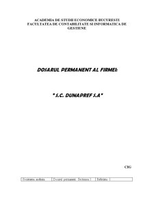 Dosarul Permanent al Firmei SC Dunapref SA - Pagina 1