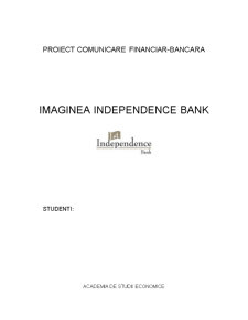 Comunicare financiar bancară - imaginea Independence Bank - Pagina 1