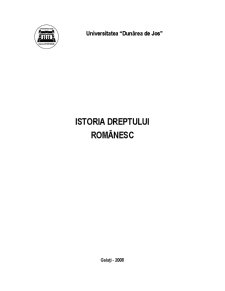 Istoria Dreptului Românesc - Pagina 1