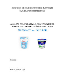 Analiza Comunicării de Marketing pentru Marcile Napolact și Muller - Pagina 1