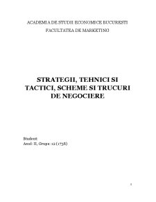 Strategii, Tehnici și Tactici de Negociere - Pagina 1