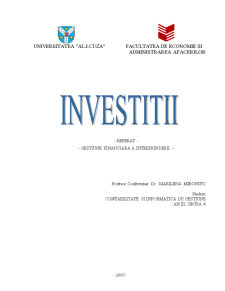 Investițiile întreprinderii - Pagina 1