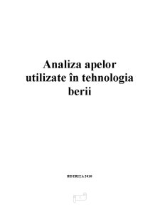 Analiza Apelor Utilizate în Tehnologia Berii - Pagina 1