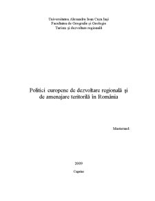 Politici europene de dezvoltare regională și de amenajare teritorilă în România - Pagina 1