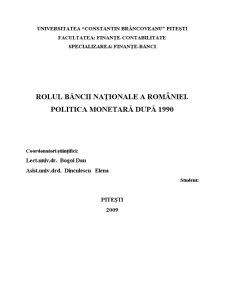 Rolul Băncii Naționale a României - Pagina 1