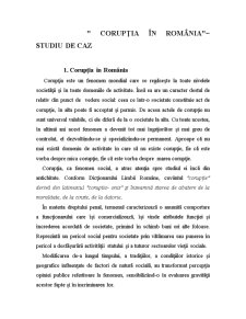 Corupția în Romania- studiu de caz - Pagina 1