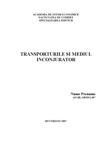 Transporturile și mediul înconjurător - Pagina 1