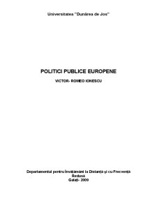 Politici Publice Europene - Pagina 1