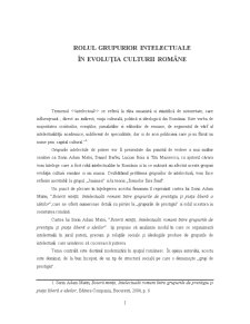 Rolul Grupurior Intelectuale în Evoluția Culturii Române - Pagina 1