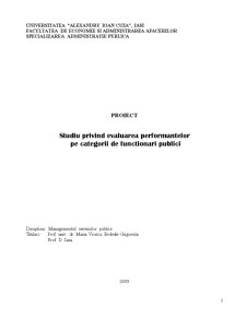 Studiu privind evaluarea performanțelor pe categorii de funcționari publici - Pagina 1