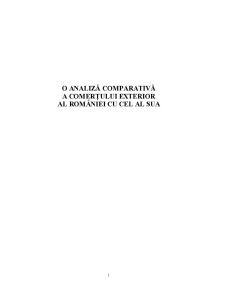O analiza comparativă al comerțului exterior al României cu cel al SUA - Pagina 1