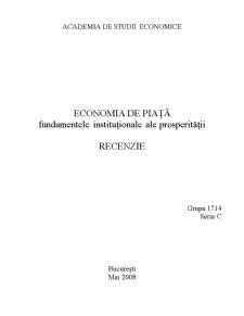 Economia de piață - fundamentele instituționale ale prosperității - recenzie - Pagina 1