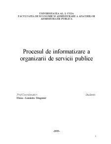 Procesul de informatizare a organizării de servicii publice - Pagina 1