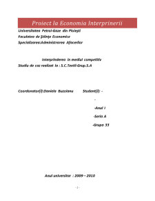 Întreprinderea în mediul competitiv - studiu de caz realizat la SC Textil-Grup SA - Pagina 1