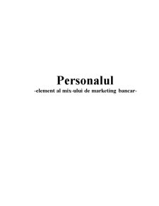 Personalul-Element al Mixului de Marketing - Pagina 1