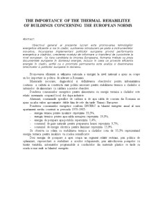 The Importance of The Thermal Rehabilitee of Buildings Concerning The European Norms - Pagina 1