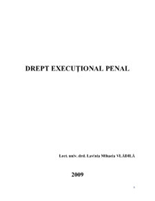 Drept Execuțional Penal - Pagina 1