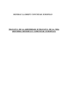 Tratatul de la Amsterdam si Tratatul de la Nisa - Reforma Sistemului Comunitar European - Pagina 1