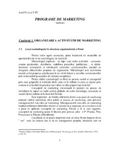 Programe de Marketing - Rezumat - Pagina 1