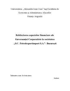 Reflectarea aspectelor financiare ale guvernanței corporatiste la Petrol Import Export SA București - Pagina 1