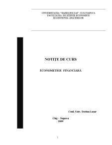 Econometrie Financiară - Pagina 1