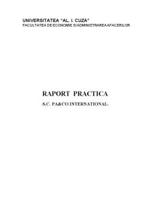 Raport practică - SC Pa and Co Internațional - Pagina 1