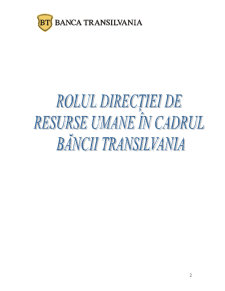 Rolul direcției de resurse umane în cadrul Băncii Transilvania - Pagina 2