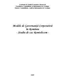 Modele de Guvernanță Corporativă în România - Studiu de Caz Romtelecom - Pagina 1