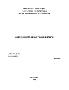 Criză financiară - concept, cauze și efecte - Pagina 3