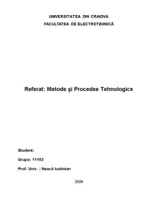 Prelucrarea Pieselor Metalice prin Metode Variate - Pagina 1