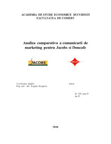 Analiza comparativă a comunicării de marketing pentru mărcile Jacobs și Doncafe - Pagina 1