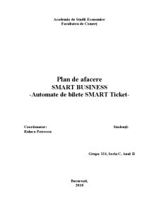 Plan de Afacere Smart Business - Automate de Bilete Smart Ticket - Pagina 1