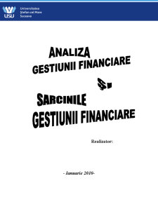 Analiza Gestiunii Financiare și Sarcinile Gestiunii Financiare - Pagina 1