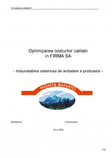 Optimizarea costurilor calității în firma sa - îmbunătățirea sistemului de ambalare a produselor - Pagina 1