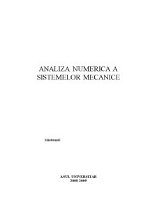 Analiza numerică a sistemelor mecanice - tema 2 - Pagina 1