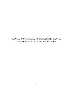 Banca Națională a României - Banca Centrală a statului român - Pagina 1