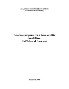 Analiza comparativă a două credite imobiliare - Raiffeisen și Bancpost - Pagina 1