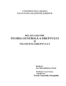 TGD - relația dintre teoria generală a dreptului și filosofia dreptului - Pagina 1