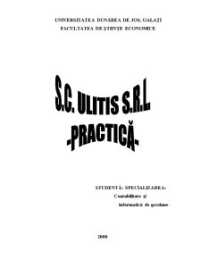 Practică și monografie contabilă la o societate comercială - SC Utilis SRL - Pagina 1