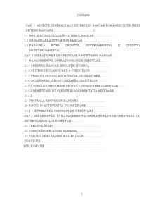 Managementul operațiunilor de creditare în sistemul bancar românesc - Pagina 1