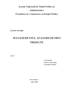 Managementul Afacerilor prin Proiecte - Pagina 1