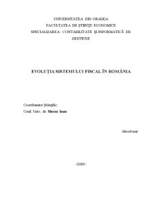 Evoluția Sistemului Fiscal în România - Pagina 1