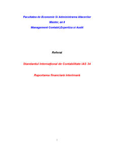 Standardul internațional de contabilitate IAS 34 - raportarea financiară interimară - Pagina 1