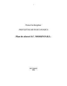 Plan de Afaceri SC Mossini SRL - Pagina 1