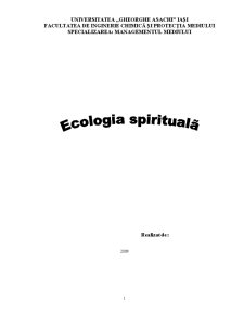 Ecologia Spirituală - Pagina 1