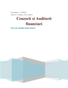 Cenzorii și Auditorii Financiari - Pagina 1